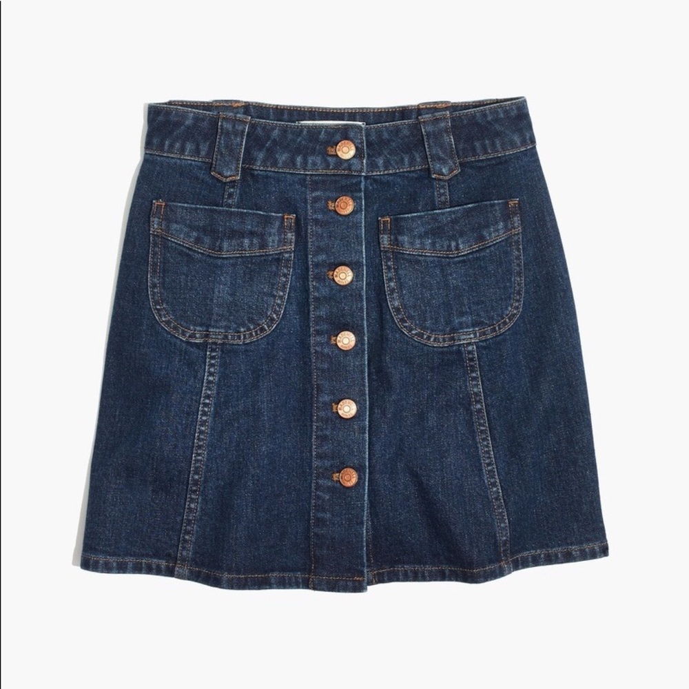 Madewell button down denim skirt